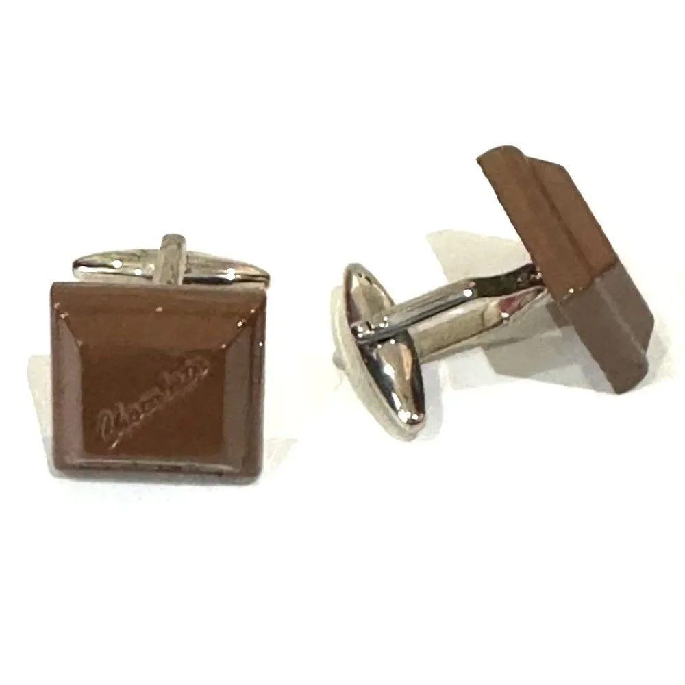 Chocolate Bar Square Novelty Cufflinks